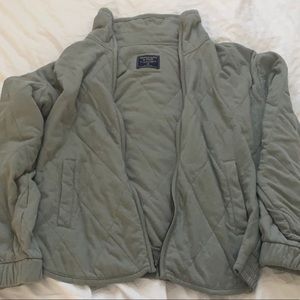 Abercrombie olive green quilted jacket zip up